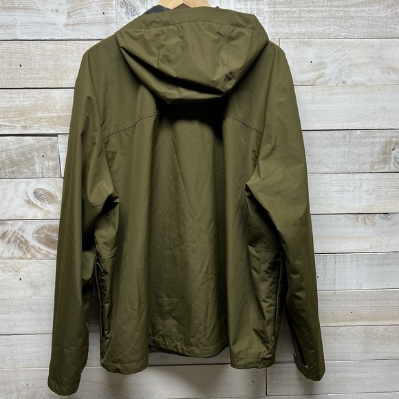 Eddie Bauer Weatheredge Rain Jacket Mens 2XL Green Hooded Zip Pockets - Picture 7 of 13